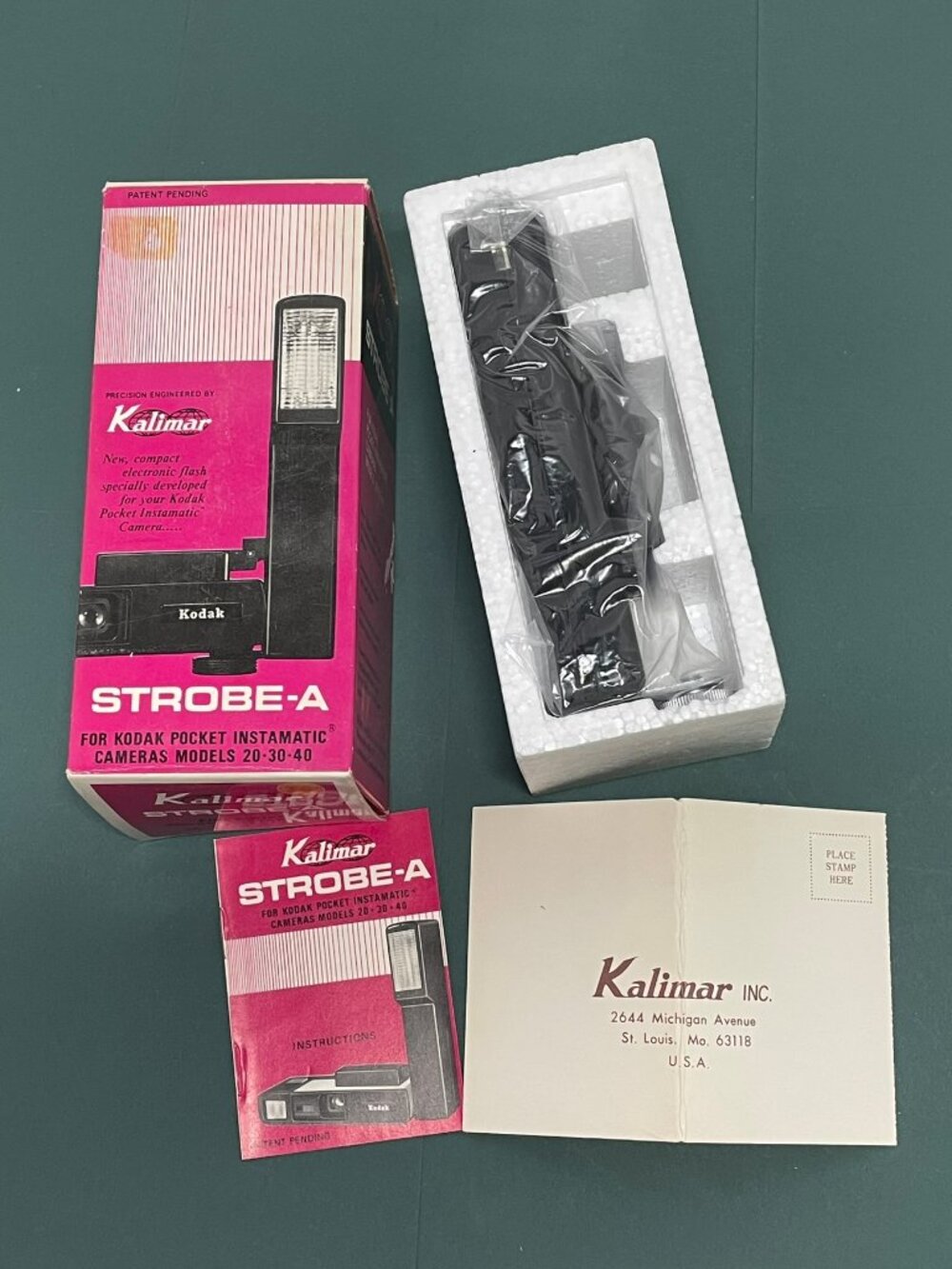 Vintage Kalimar Strobe-A K-471 Flash Kodak Pocket Instamatic 20 30 40 NIB NOS